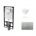 Wall Hung Toilet Set: WC Bowl  In-Wall Carrier with Tank  Actuator Button - B07D33BGLX